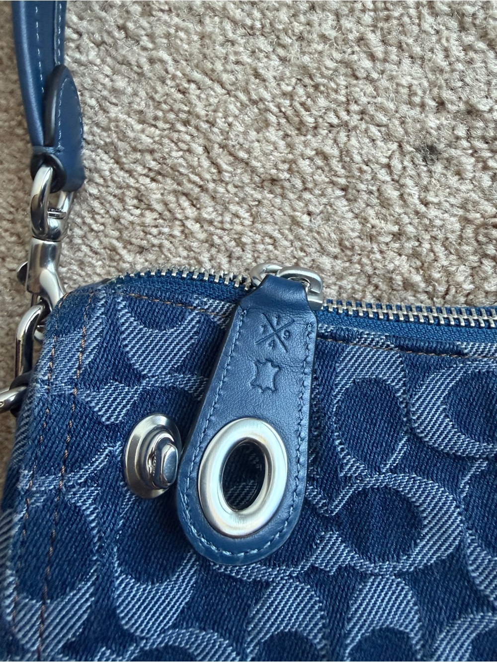Coach Denim Swinger 20 Mini Shoulder Bag in Navy Blue - Picture 5 of 5